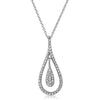 Sterling Silver CZ Dangling Teardrop Necklace