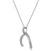 Silver Cubic Zirconia Wishbone Pendant Set