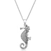 Silver Cubic Zirconia Seahorse Charm Necklace