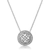 Ornate Fine Silver CZ Medallion Necklace Set