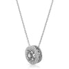 Ornate Fine Silver CZ Medallion Necklace Set