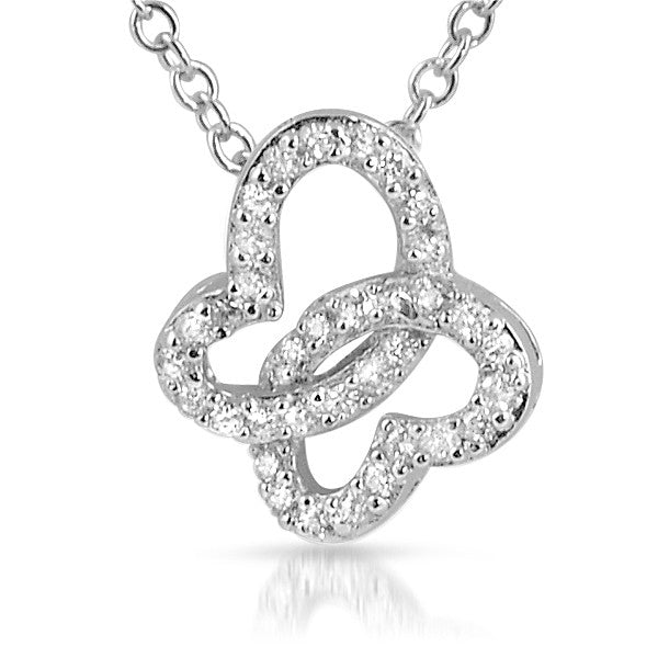 Sterling Silver Signity CZ Butterfly Necklace