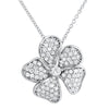 Sterling Silver Signity CZ Hawaiian Flower Necklace