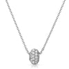 Silver Pave Set CZ Bead Pendant Chain Set