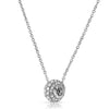 Silver Pave Set CZ Bead Pendant Chain Set