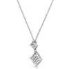 Silver Modern Bamboo CZ Drop Necklace