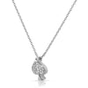 Sterling Silver Micropave CZ Spade Necklace