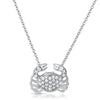 Sterling Silver CZ Crab Pendant Necklace