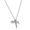 Sterling Silver Polished CZ Dragonfly Necklace