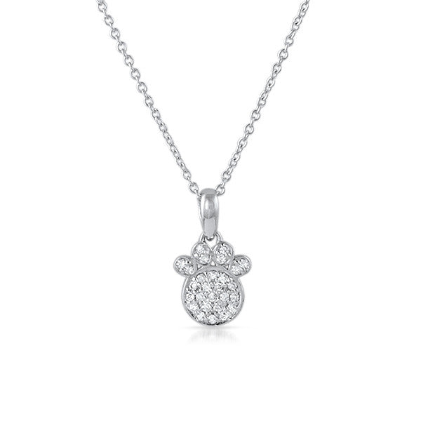 Petite CZ Dog Paw CZ Necklace Set