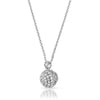 Silver CZ Micropave Ball Pendant Chain Set