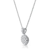 Silver CZ Round Micropave Pendant With Chain