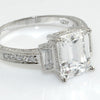 Fancy Emerald Cut Sterling Silver Cocktail Ring