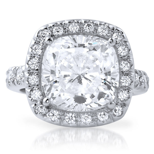 5.5 Carat Cushion Cut Cubic Zirconia Statement Ring