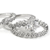 2.68 CTW Cubic Zirconia Solitaire Silver 3 Ring Set