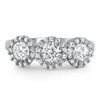 Silver 3 Stone Signity CZ Vintage Engagement Ring