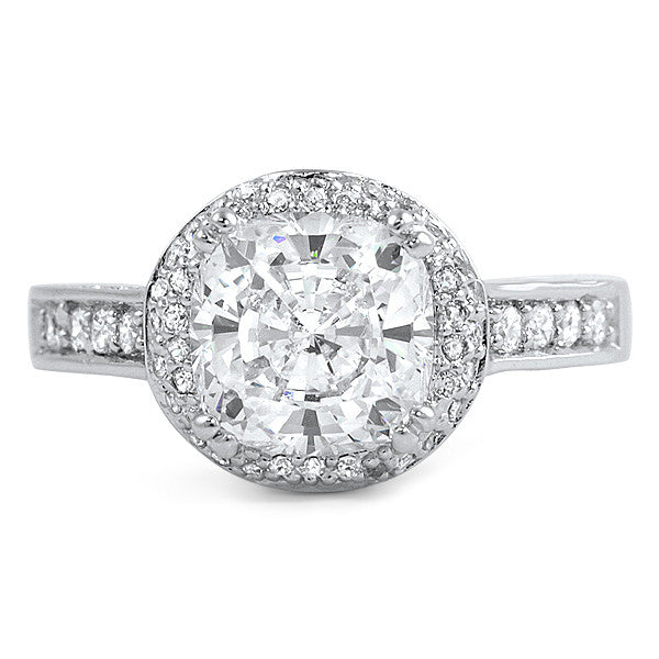 2.5 Carat Cushion Cut Fancy CZ Engagement Ring