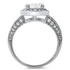 3.10 CTW Sterling Silver CZ Halo Engagement Ring