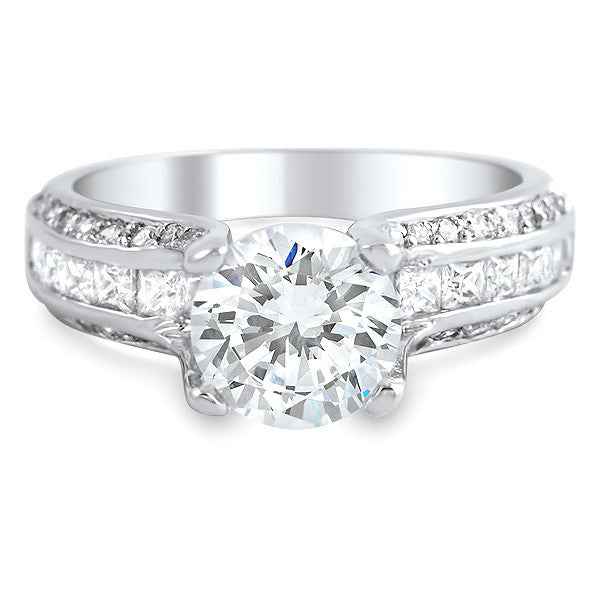 4.06 CTW Silver CZ Solitaire Engagement Ring