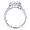 2.5 CTW Silver Bezel Set Halo Wedding Ring Set