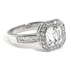 3.35 CTW Asscher Cut CZ Halo Right Hand Ring