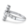 Cubic Zirconia Silver Horizontal Cross Fashion Ring