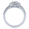 2.45 CTW Cluster CZ Halo Ring With Baguette Accents