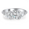 925 Silver Fancy 3 Stone CZ Engagement Ring