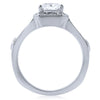 2.35 CTW Radiant Cut Silver CZ Engagement Set