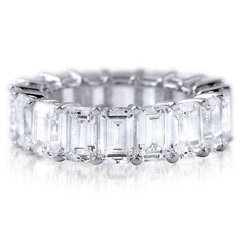 13 CTW Emerald Cut Oversized Cubic Zirconia Band