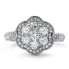 Silver CZ Cluster Flower Fashion Ring