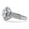 Silver CZ Cluster Flower Fashion Ring