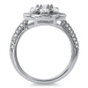 Silver CZ Cluster Flower Fashion Ring