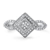 Silver CZ Micropave Womens Fashion Ring