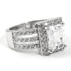 2.10 CTW Fancy Emerald Cut CZ Engagement Ring