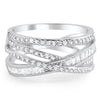 925 Silver Interwoven Signity CZ Fashion Ring