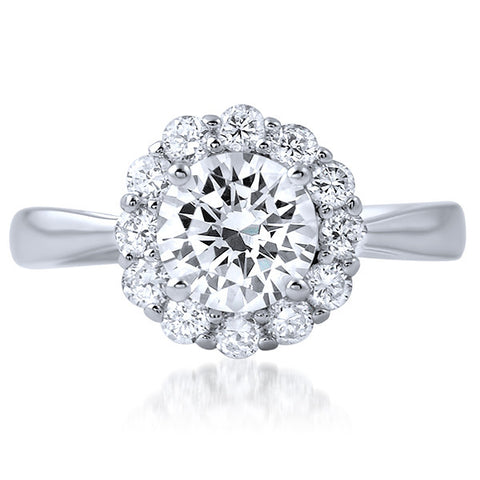 1.65 CTW Simple Solitaire Halo CZ Fashion Ring