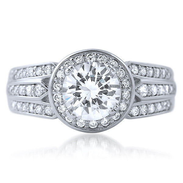 2.05 CTW Modern Simulated Diamond Halo Ring