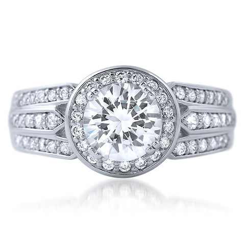 2.05 CTW Modern Simulated Diamond Halo Ring
