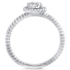 Silver Braided 0.50 Carat CZ Solitaire Ring