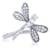 Sterling Silver Dragonfly CZ Fashion Ring