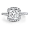 2.5 Carat Cushion Cut Flawless CZ Halo Ring