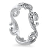 Sterling Silver Art Deco Floral CZ Ring