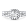 2.10 CTW Cushion Cut CZ Halo Split Shank Ring