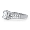 2.10 CTW Cushion Cut CZ Halo Split Shank Ring