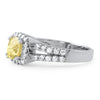 2.10 CTW Cushion Cut Canary CZ Split Shank Ring