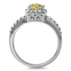 2.10 CTW Cushion Cut Canary CZ Split Shank Ring