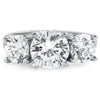 Silver Modern Heart Setting 3 Stone CZ Ring