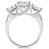 Silver Modern Heart Setting 3 Stone CZ Ring