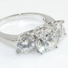Silver Modern Heart Setting 3 Stone CZ Ring